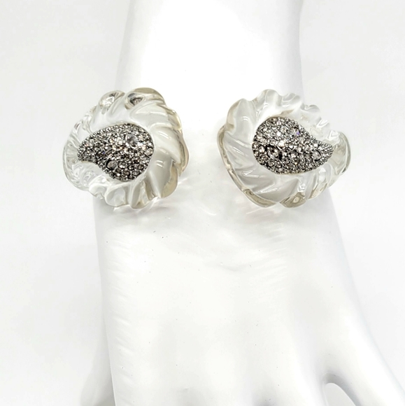 Alexis Bittar Diamond Swarovski Crystal Winter Paisley Lucite Rope Bracelet - Picture 5 of 17